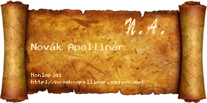 Novák Apollinár névjegykártya